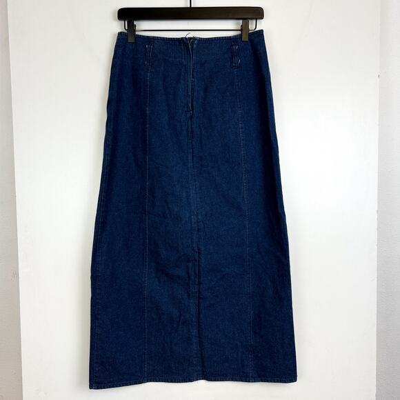 S2.Square Selvedge Denim Maxi Long Skirt Womens - L - Picture 4 of 9